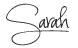 sarah signature for email and blog copy